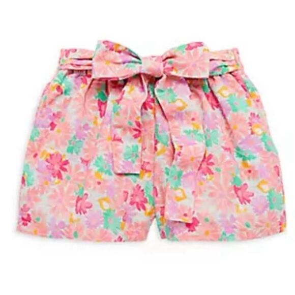 Something Navy Cotton / Linen Floral Tie Waist Shorts Size M / NWT - Picture 2 of 8